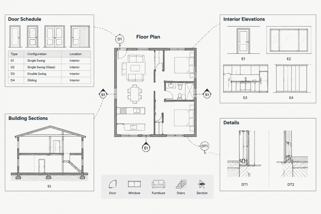 How to Annotate Architectural Floor Plans in CAD for Clear Construction Drawings architectural CAD illustration