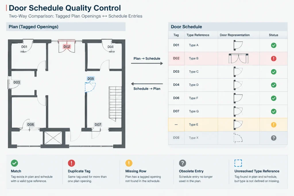How to Build and Coordinate a Door Schedule in Architectural CAD architectural CAD illustration