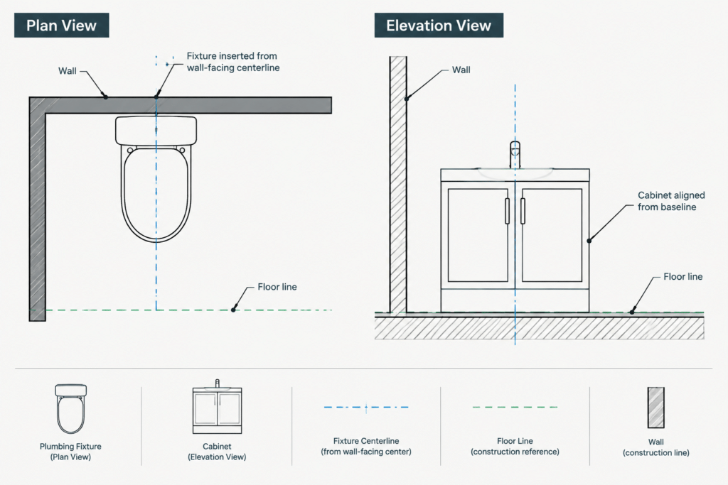 How to Choose CAD Block Insertion Points for Architectural Drawings architectural CAD illustration