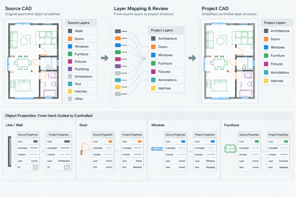 How to Clean and Standardize Downloaded CAD Blocks Before Use architectural CAD illustration