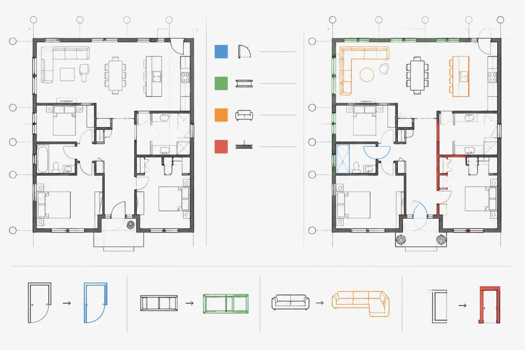 How to Compare Architectural DWG Revisions and Find Meaningful Changes architectural CAD illustration