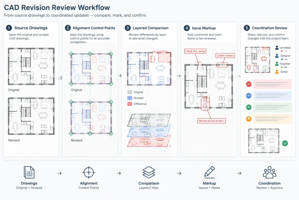 How to Compare Architectural DWG Revisions and Find Meaningful Changes architectural CAD illustration