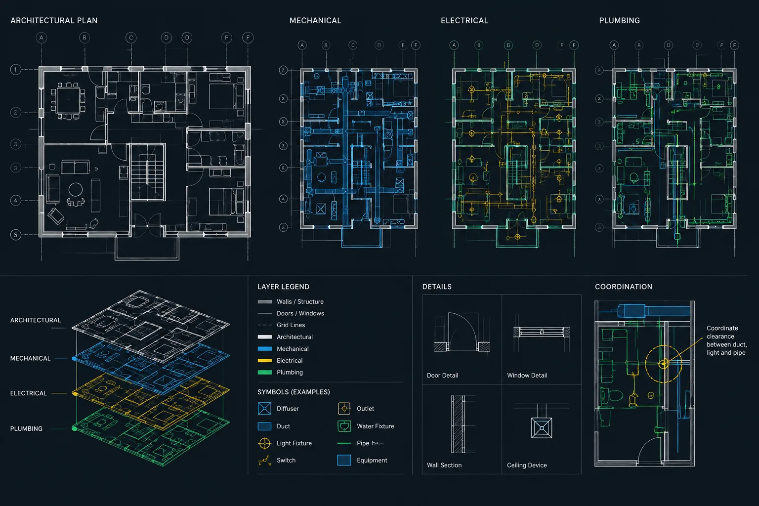 How to Coordinate Architectural CAD Plans with MEP Consultant Drawings