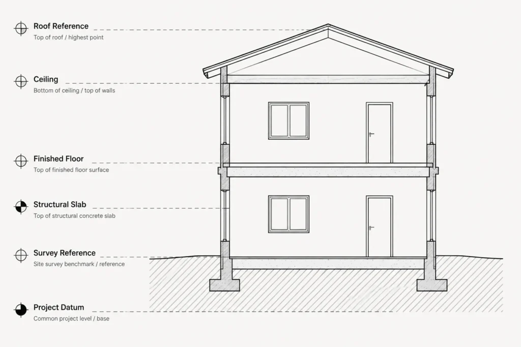 How to Coordinate Floor Levels and Elevation Datums in Architectural CAD architectural CAD illustration
