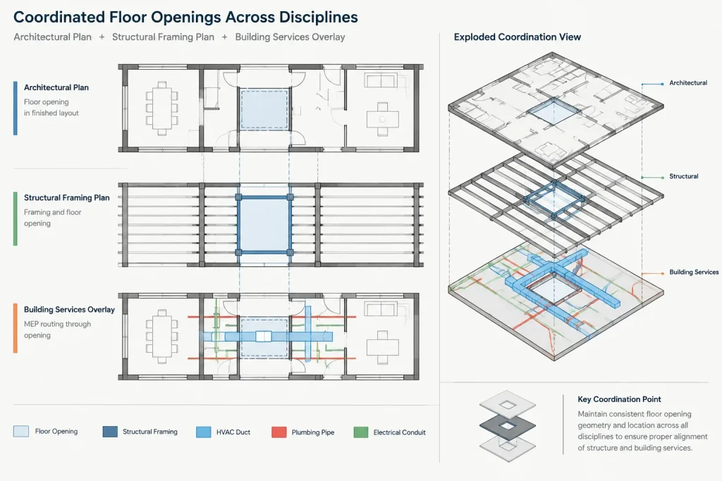 How to Coordinate Floor Openings and Penetrations in Architectural CAD architectural CAD illustration