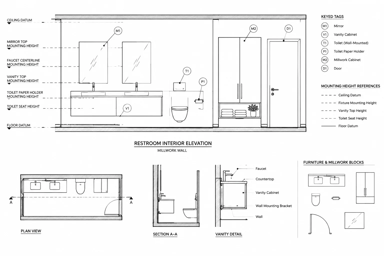 How to Coordinate Mounting Heights in Architectural CAD Drawings
