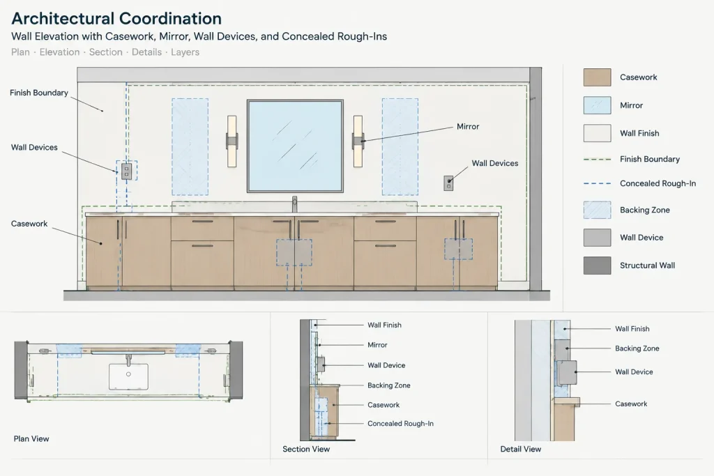 How to Coordinate Mounting Heights in Architectural CAD Drawings architectural CAD illustration