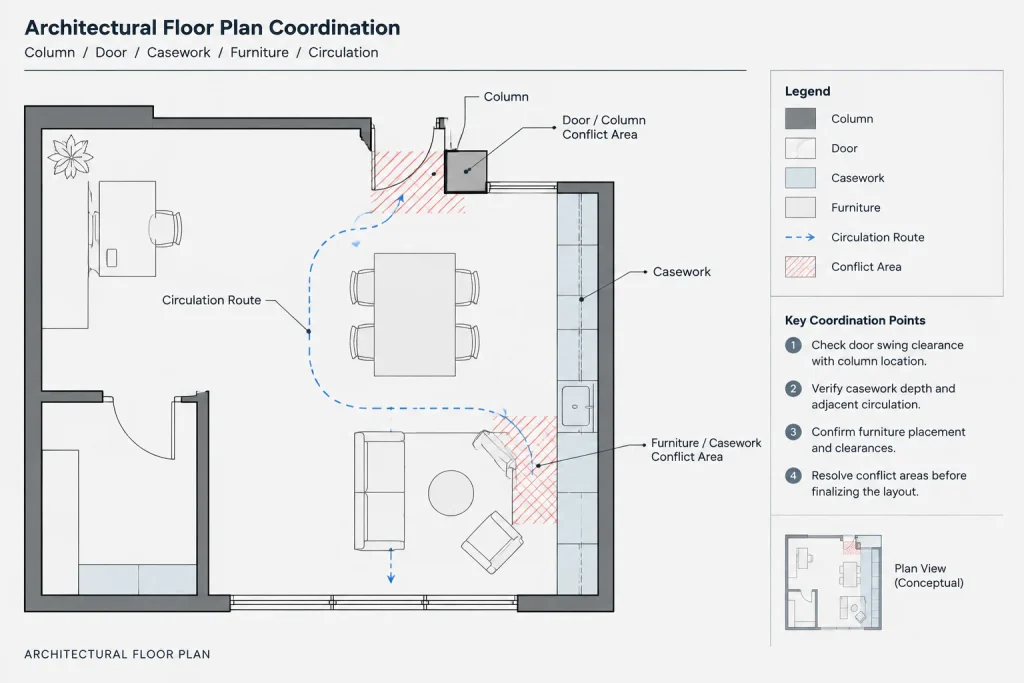 How to Coordinate Structural Columns with Architectural Floor Plans in CAD architectural CAD illustration