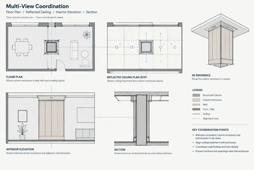 How to Coordinate Structural Columns with Architectural Floor Plans in CAD architectural CAD illustration