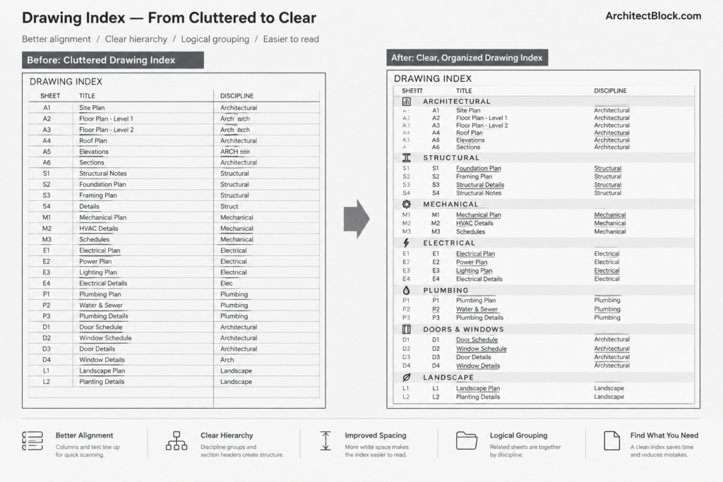 How to Create and Maintain an Architectural Drawing Index in CAD architectural CAD illustration