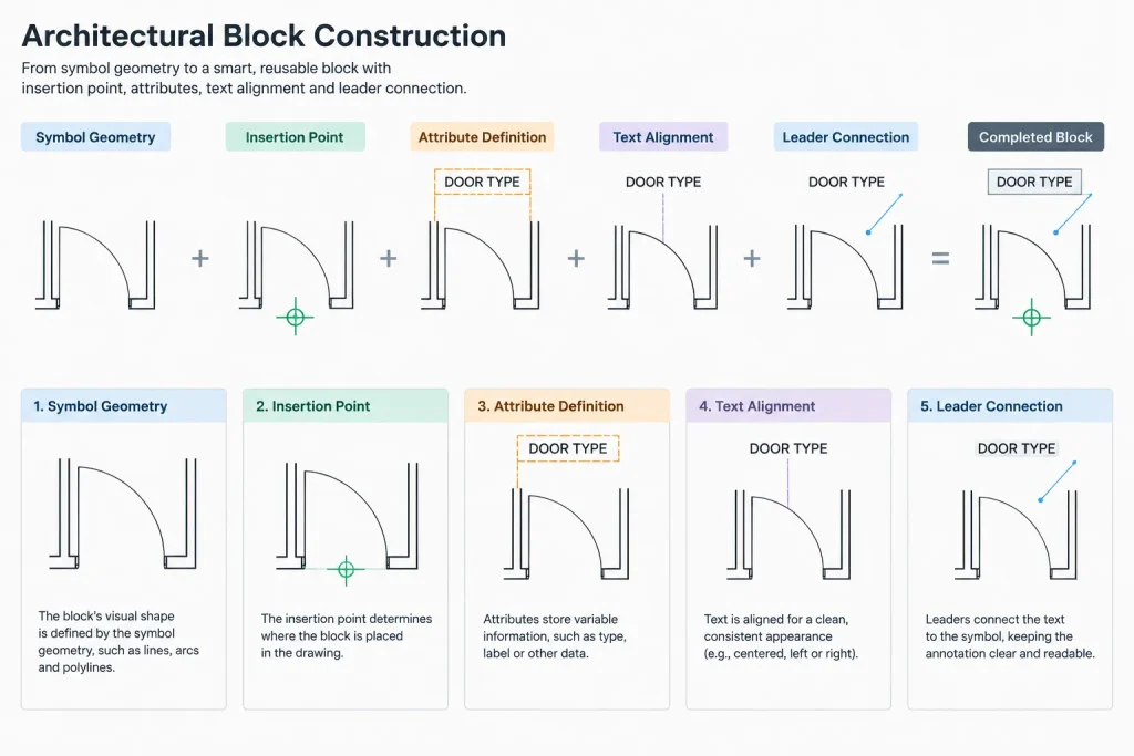 How to Create Architectural CAD Blocks with Reliable Attributes architectural CAD illustration
