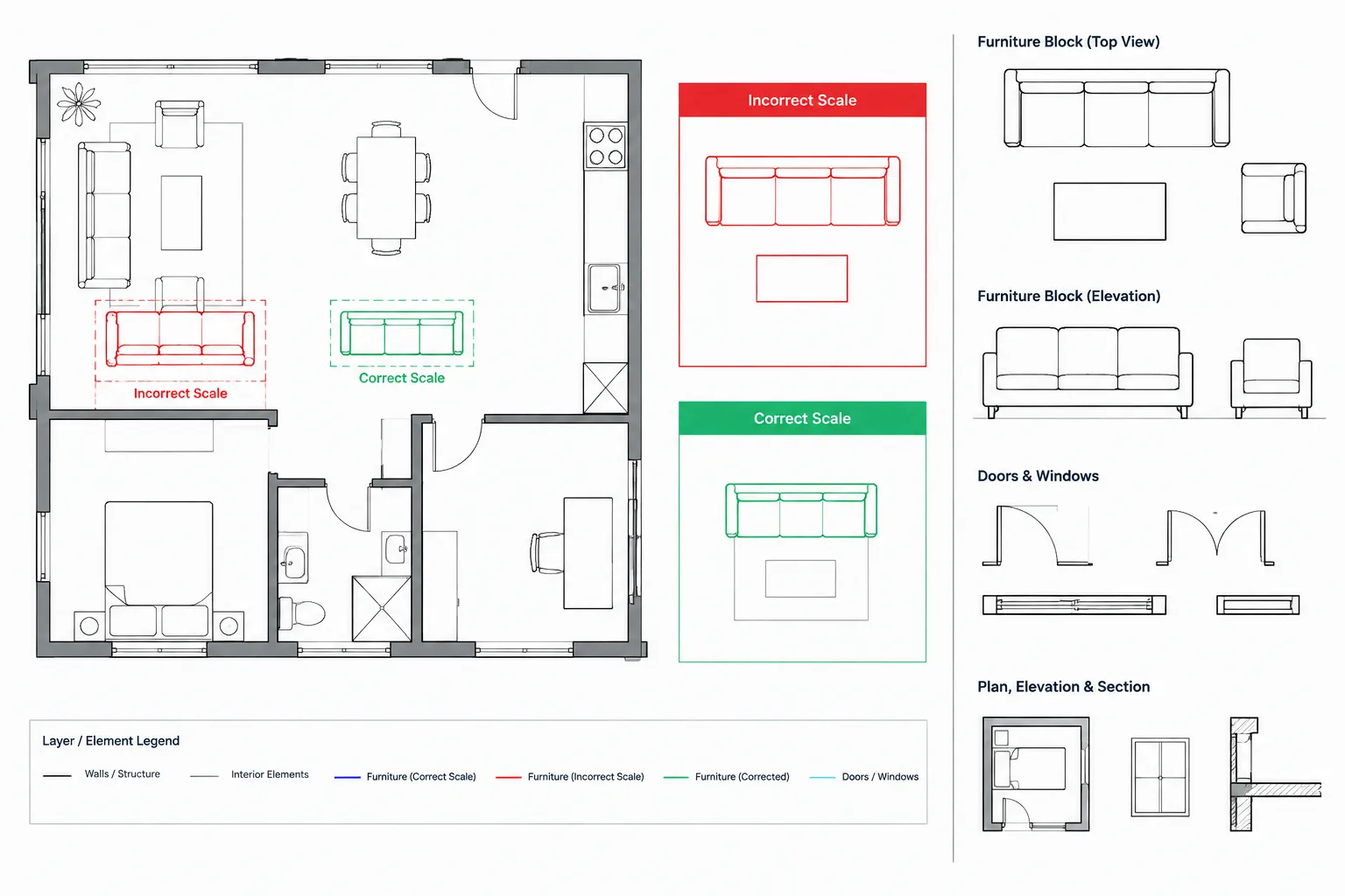 How to Diagnose and Fix Incorrectly Scaled CAD Blocks in Architectural Drawings