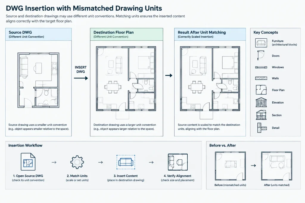 How to Diagnose and Fix Incorrectly Scaled CAD Blocks in Architectural Drawings architectural CAD illustration