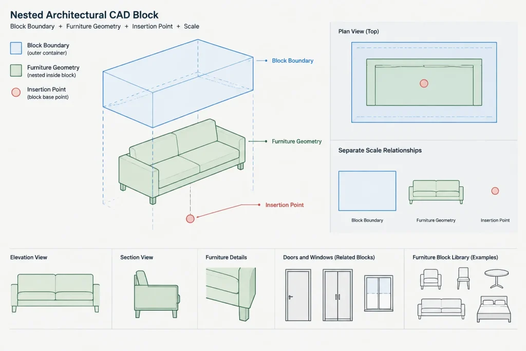 How to Diagnose and Fix Incorrectly Scaled CAD Blocks in Architectural Drawings architectural CAD illustration
