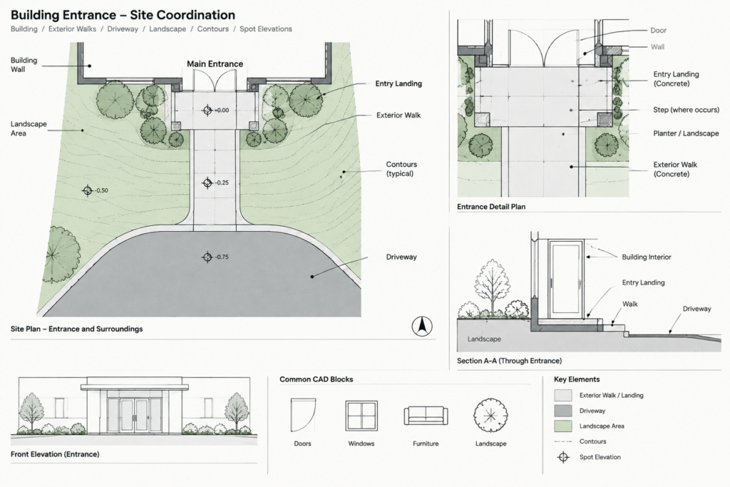 How to Draft an Architectural Site Plan in AutoCAD from a Survey Base architectural CAD illustration