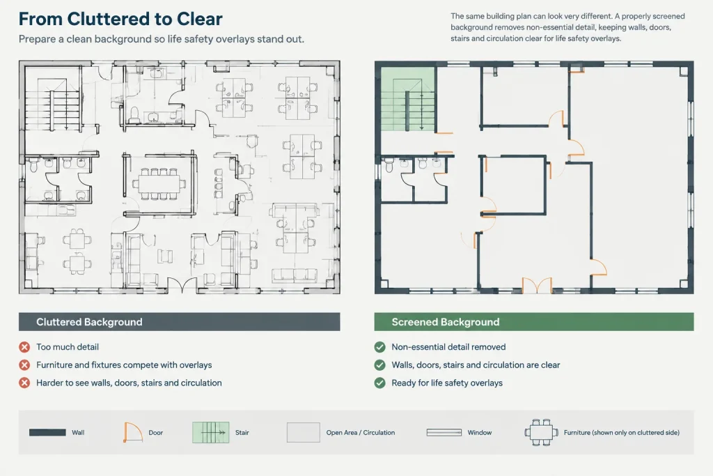 How to Draft and Coordinate a Life Safety Plan in Architectural CAD architectural CAD illustration