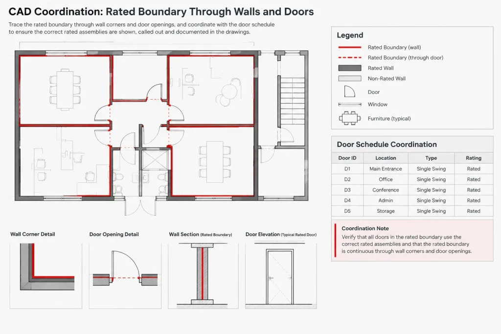 How to Draft and Coordinate a Life Safety Plan in Architectural CAD architectural CAD illustration