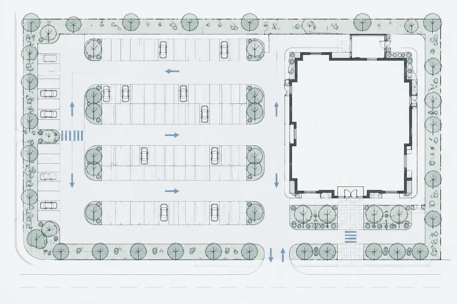 How to Draft and Coordinate a Parking Layout in Architectural CAD