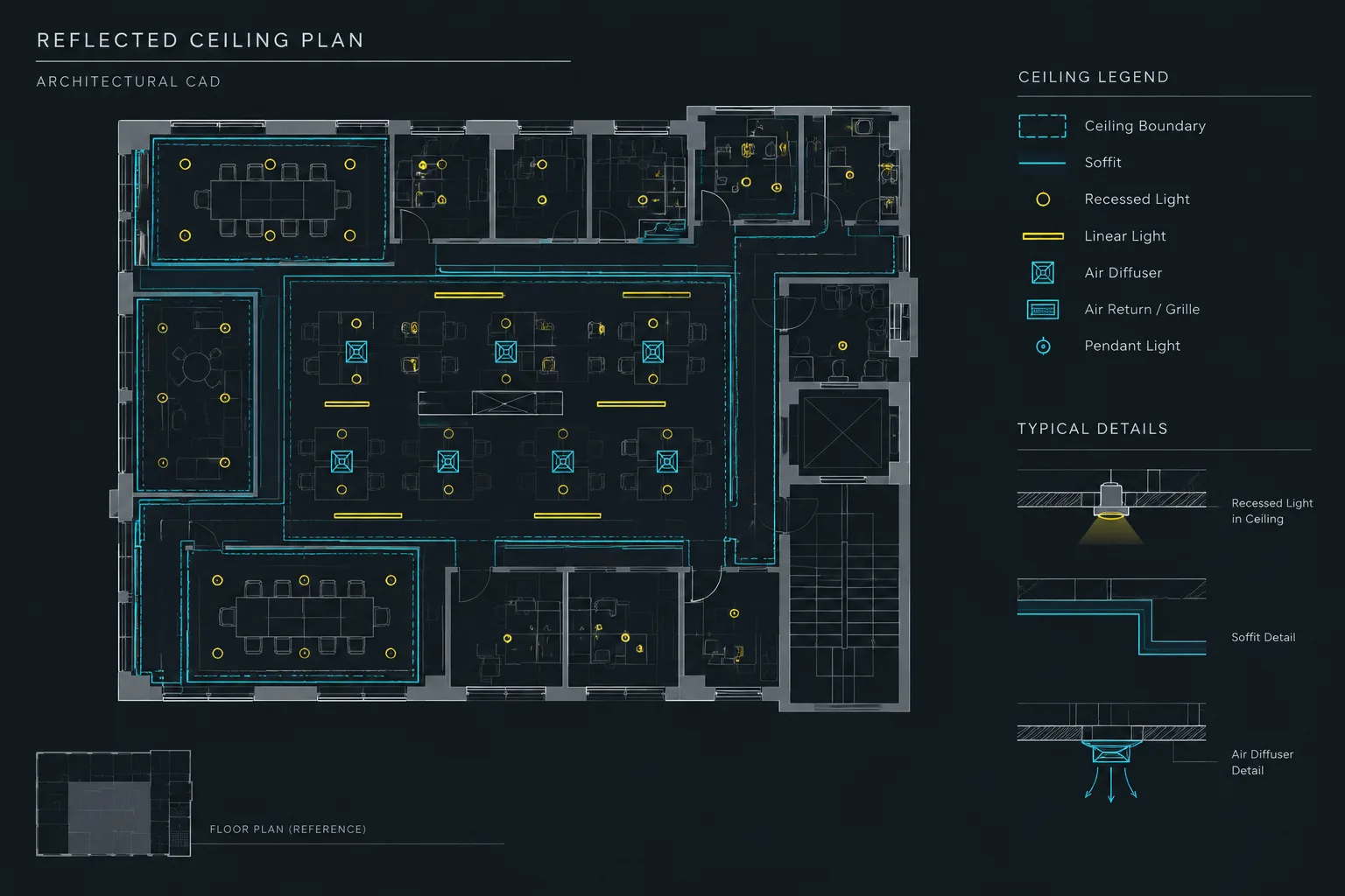 How to Draft and Coordinate a Reflected Ceiling Plan in Architectural CAD