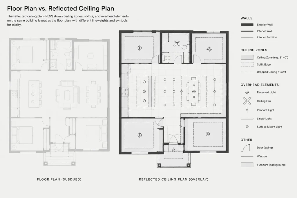How to Draft and Coordinate a Reflected Ceiling Plan in Architectural CAD architectural CAD illustration