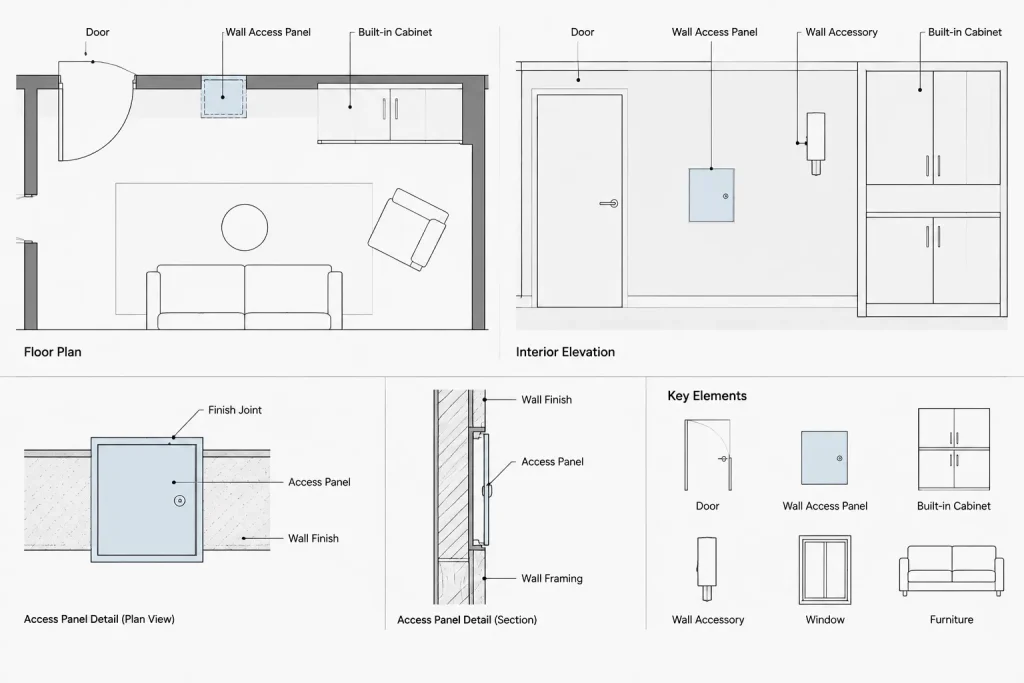 How to Draft and Coordinate Access Panels in Architectural CAD architectural CAD illustration