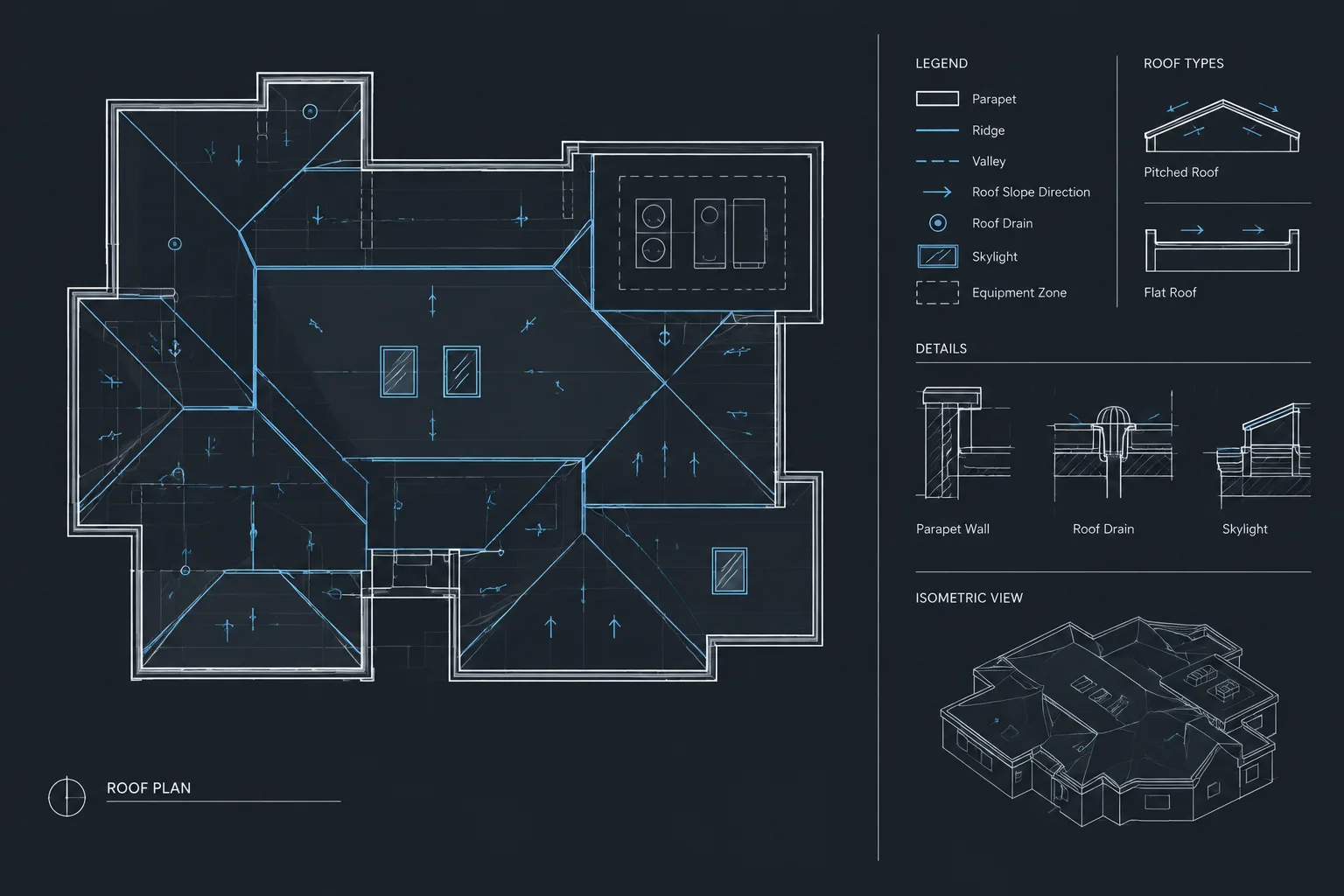 How to Draft and Coordinate an Architectural Roof Plan in CAD
