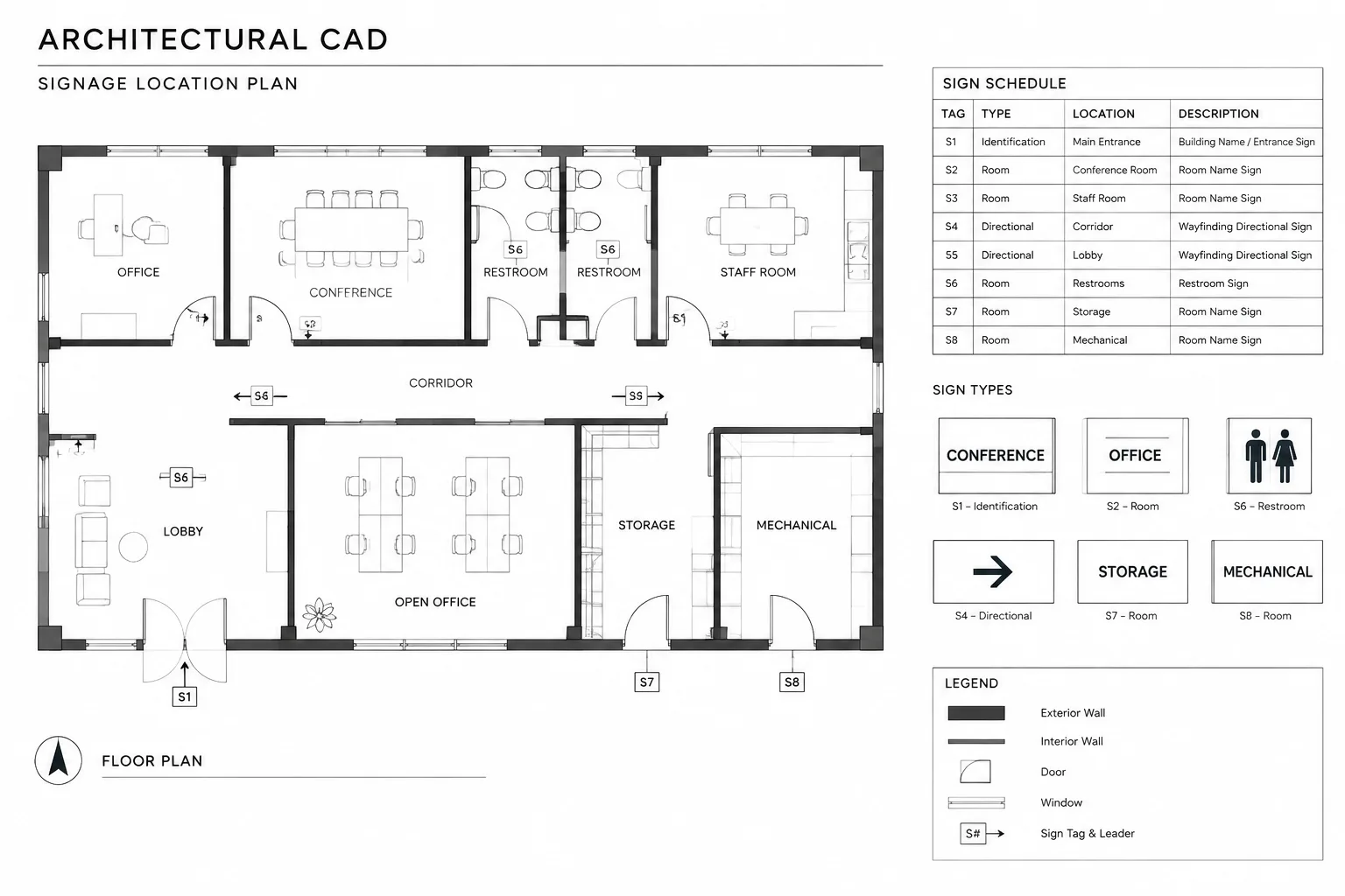 How to Draft and Coordinate an Architectural Signage Plan in CAD
