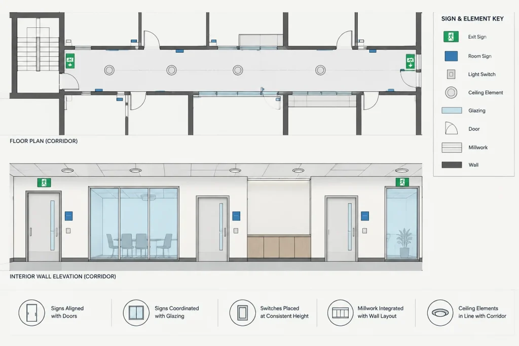 How to Draft and Coordinate an Architectural Signage Plan in CAD architectural CAD illustration