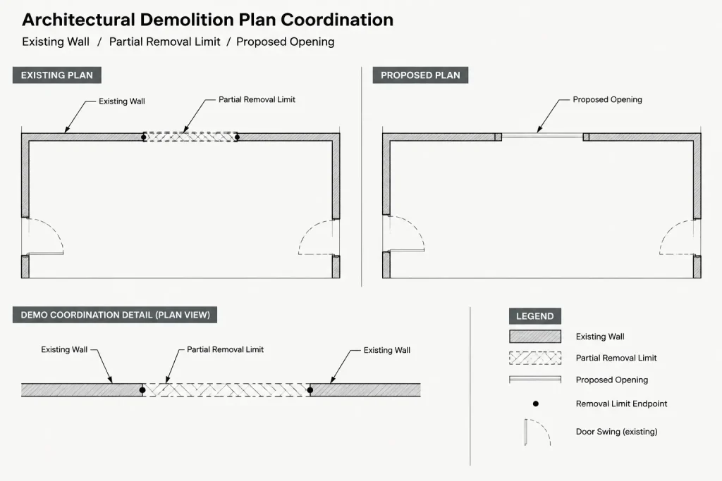 How to Draft and Coordinate Architectural Demolition Plans in CAD architectural CAD illustration