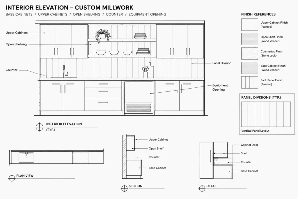 How to Draft and Coordinate Architectural Millwork in CAD architectural CAD illustration