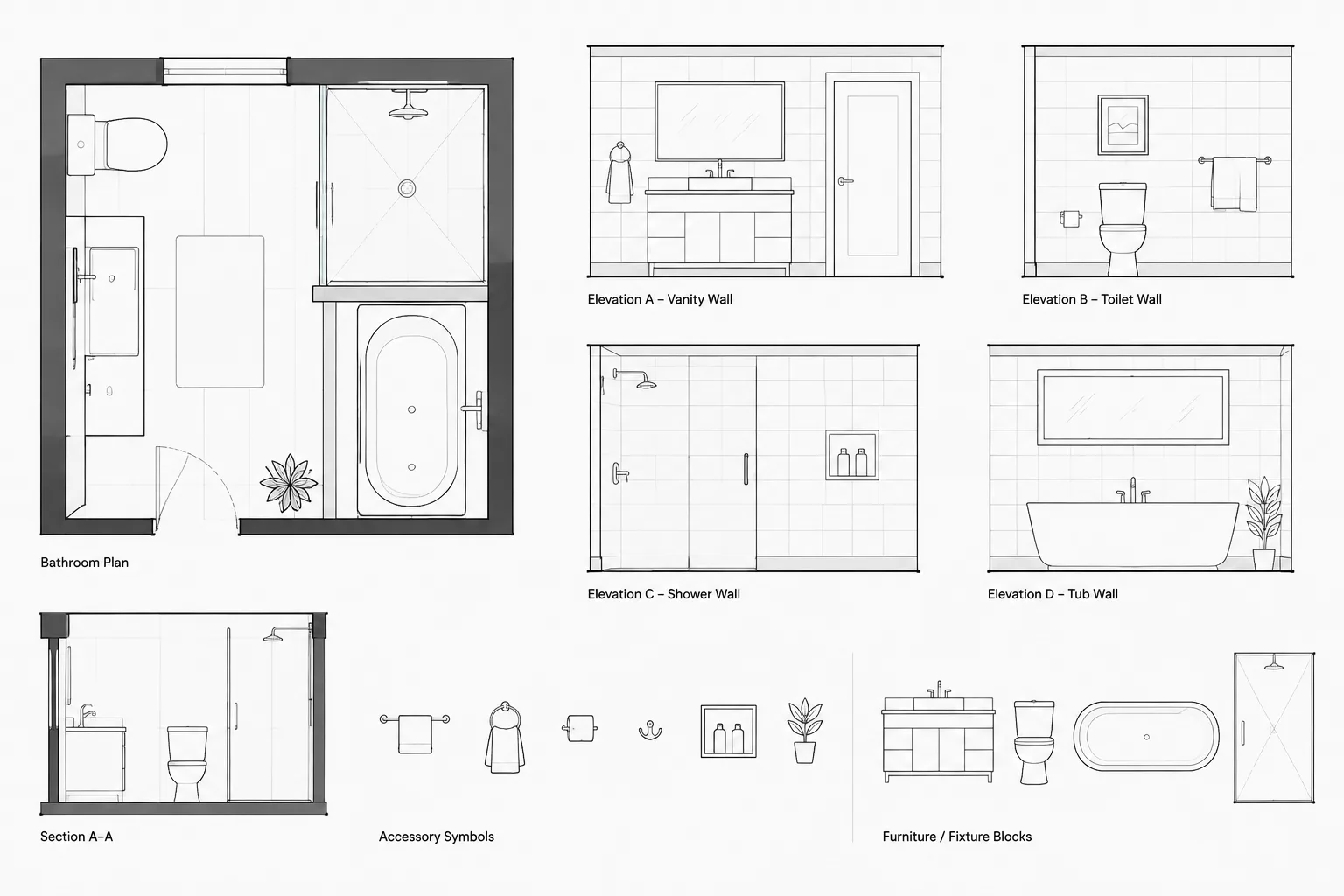 How to Draft and Coordinate Bathroom Accessories in Architectural CAD