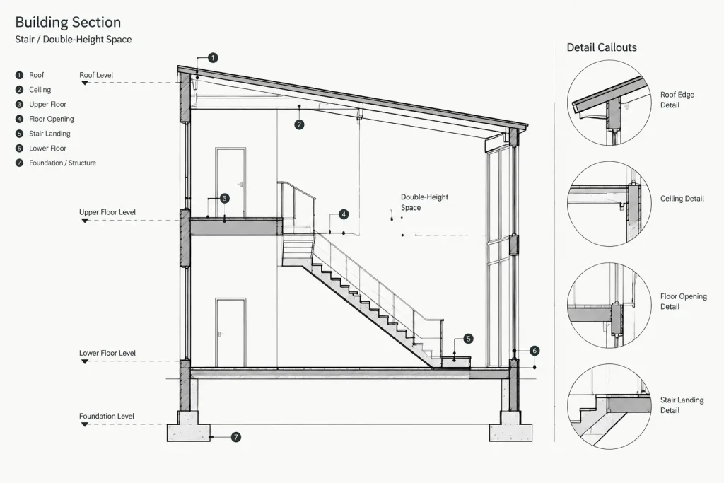 How to Draft and Coordinate Building Sections in Architectural CAD architectural CAD illustration