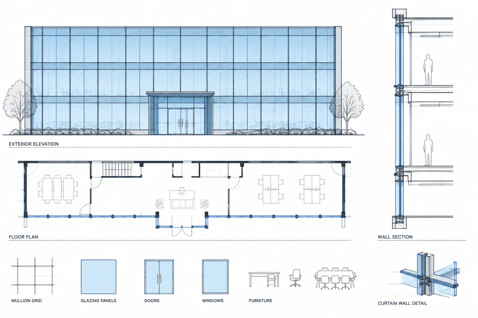 How to Draft and Coordinate Curtain Walls in Architectural CAD