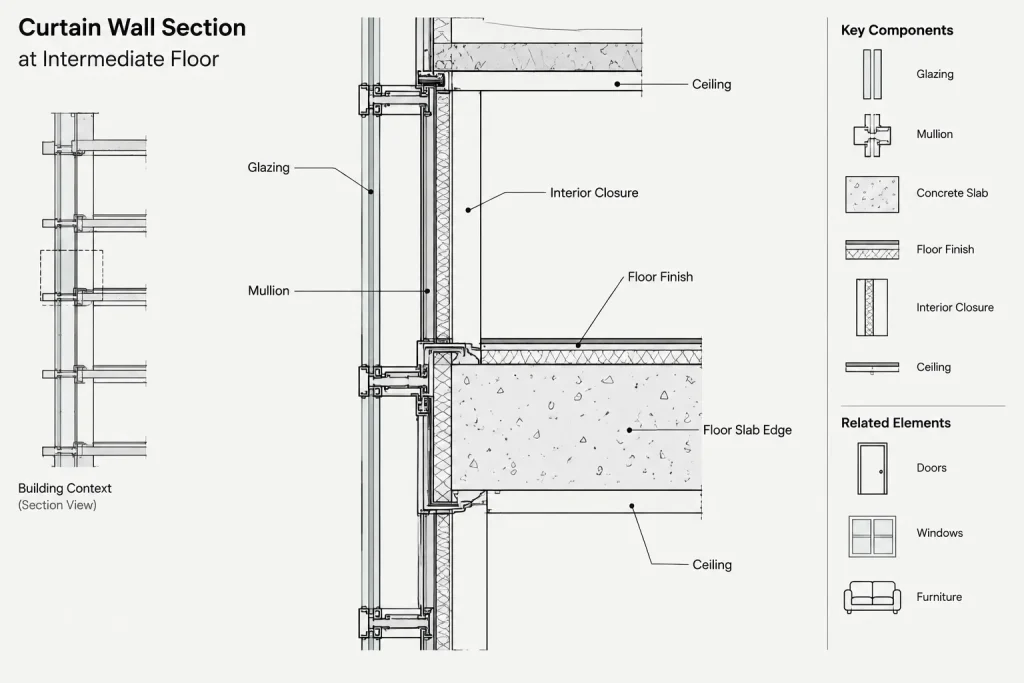 How to Draft and Coordinate Curtain Walls in Architectural CAD architectural CAD illustration
