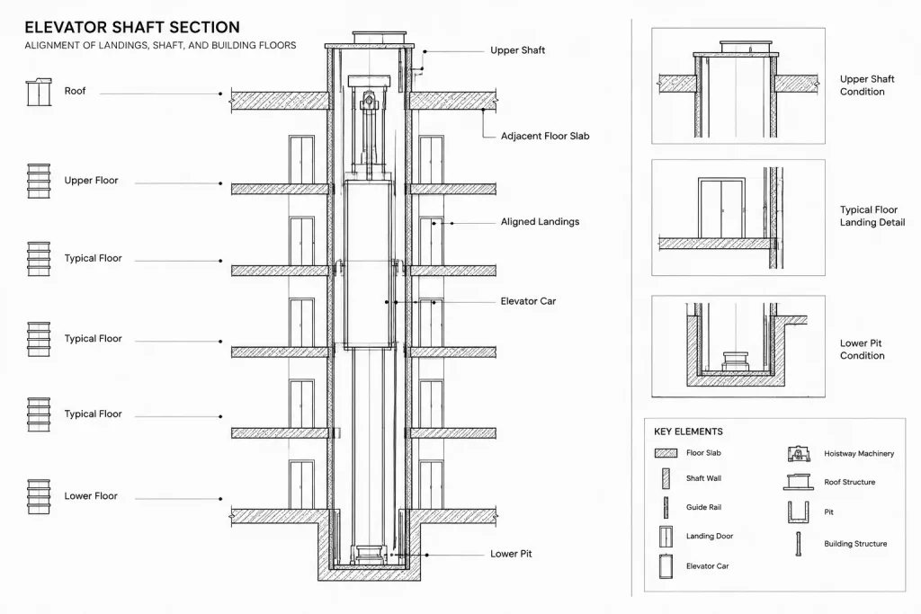 How to Draft and Coordinate Elevators in Architectural CAD architectural CAD illustration