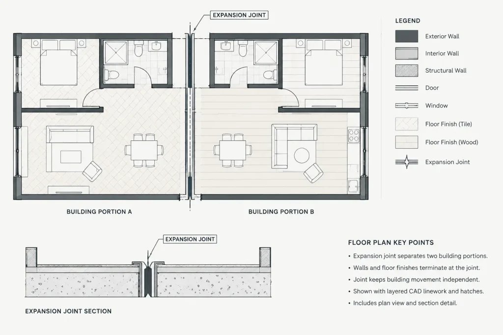 How to Draft and Coordinate Expansion Joints in Architectural CAD architectural CAD illustration