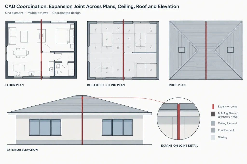 How to Draft and Coordinate Expansion Joints in Architectural CAD architectural CAD illustration