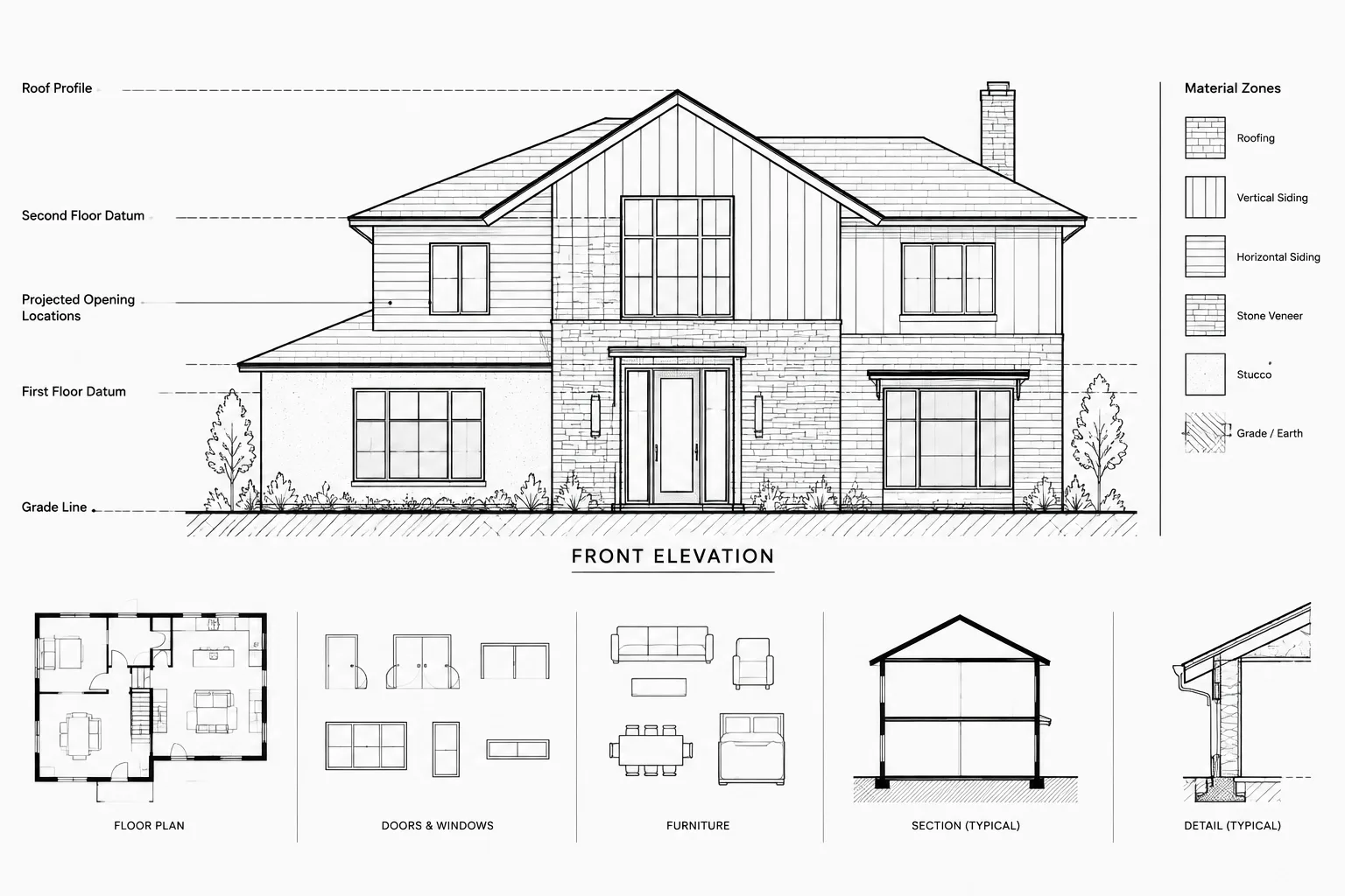How to Draft and Coordinate Exterior Building Elevations in Architectural CAD