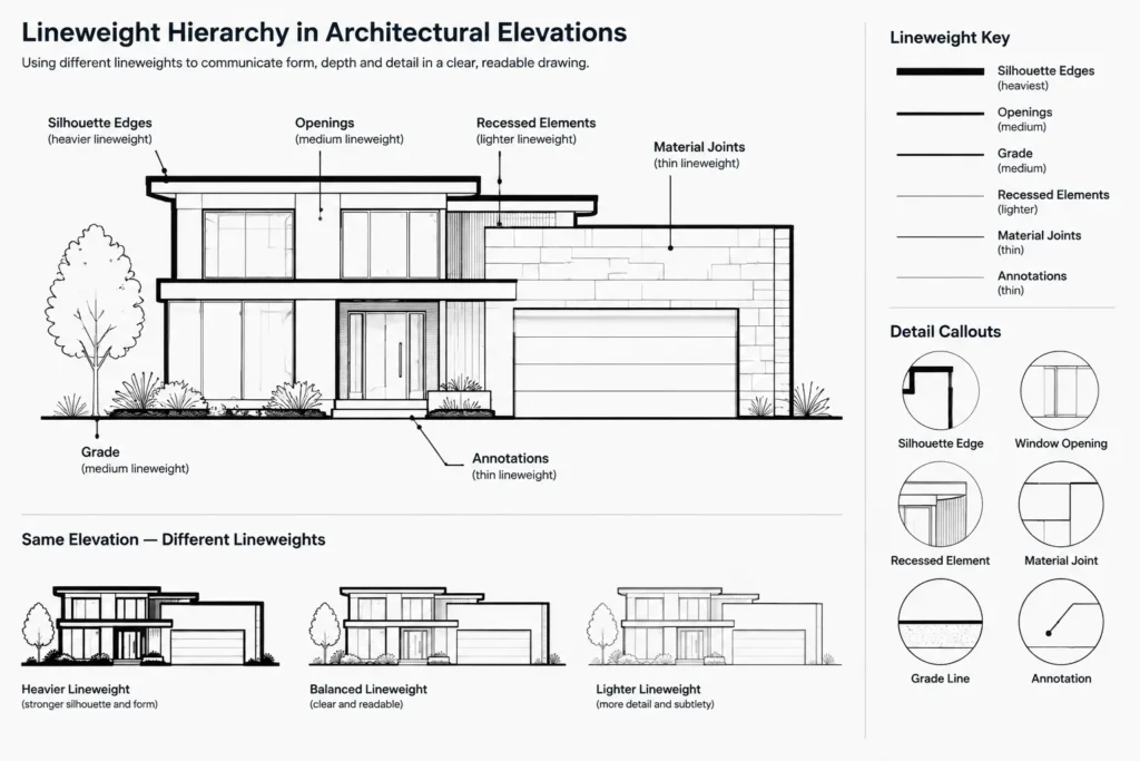 How to Draft and Coordinate Exterior Building Elevations in Architectural CAD architectural CAD illustration
