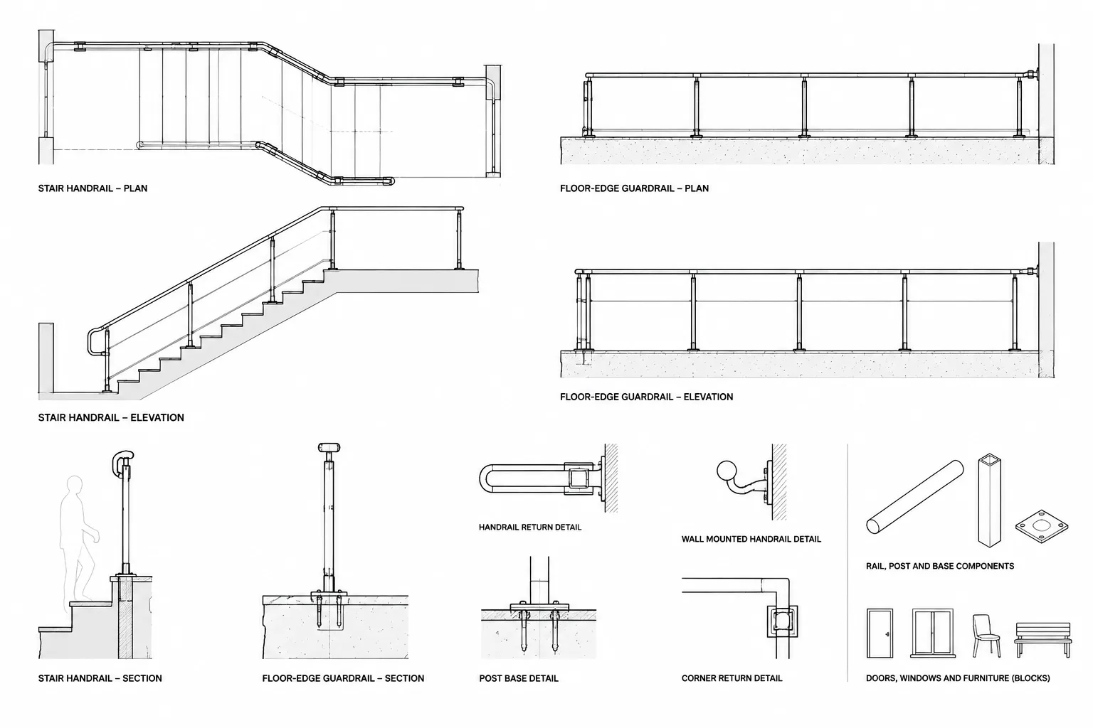 How to Draft and Coordinate Handrails and Guardrails in Architectural CAD