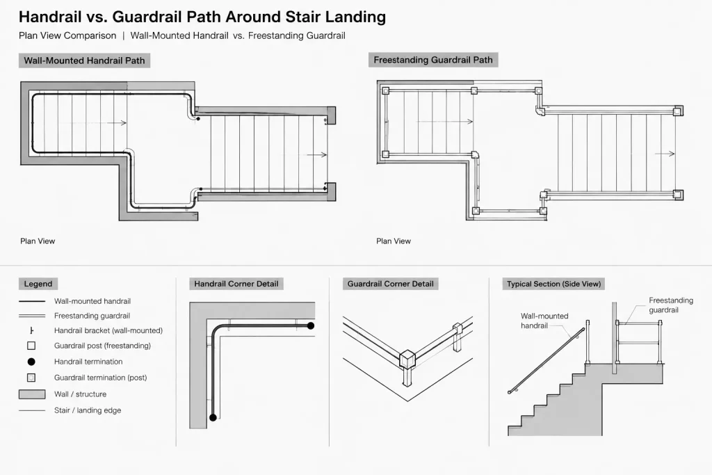 How to Draft and Coordinate Handrails and Guardrails in Architectural CAD architectural CAD illustration