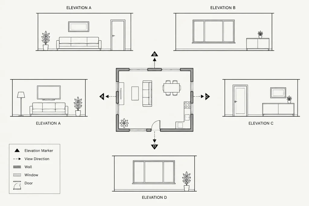 How to Draft and Coordinate Interior Elevations in Architectural CAD architectural CAD illustration