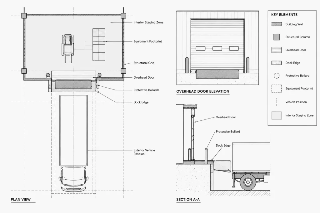 How to Draft and Coordinate Loading Docks in Architectural CAD architectural CAD illustration