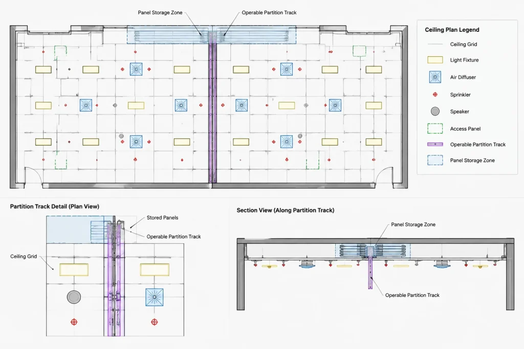 How to Draft and Coordinate Operable Partitions in Architectural CAD architectural CAD illustration