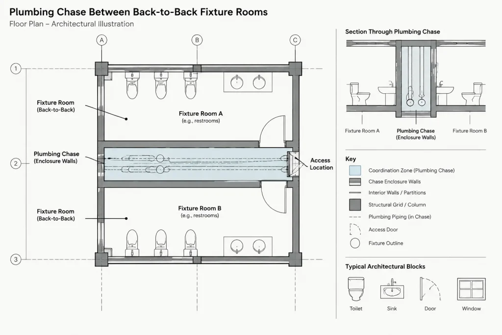 How to Draft and Coordinate Plumbing Chases and Vertical Shafts in Architectural CAD architectural CAD illustration