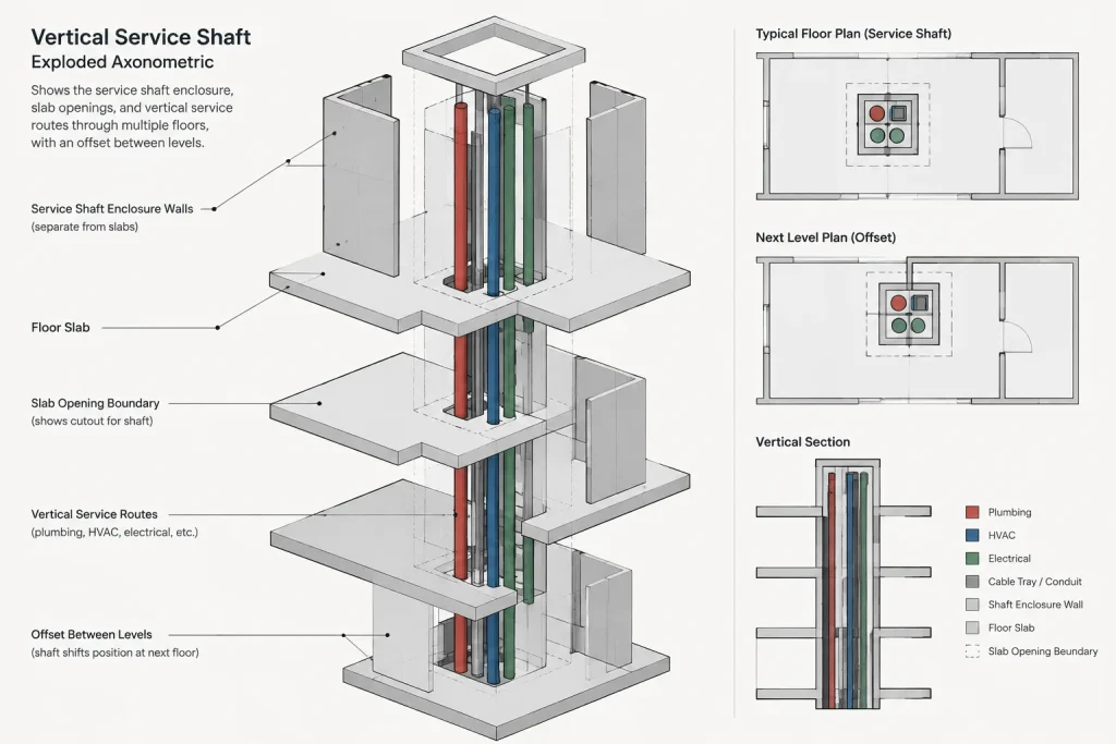 How to Draft and Coordinate Plumbing Chases and Vertical Shafts in Architectural CAD architectural CAD illustration