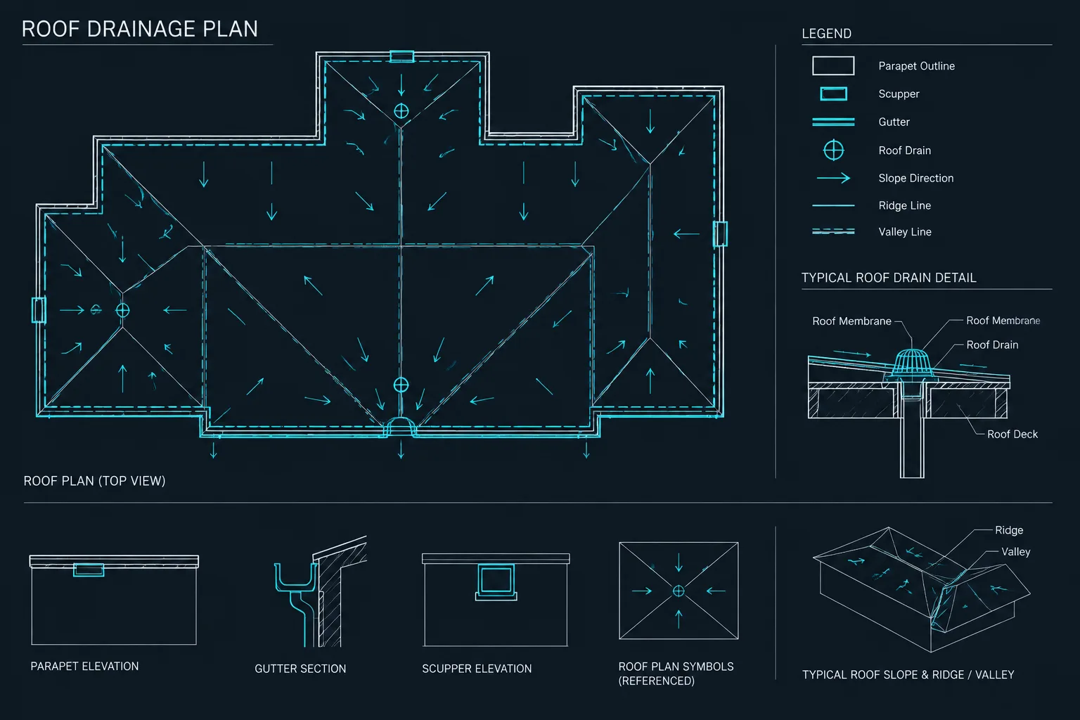 How to Draft and Coordinate Roof Drainage in Architectural CAD
