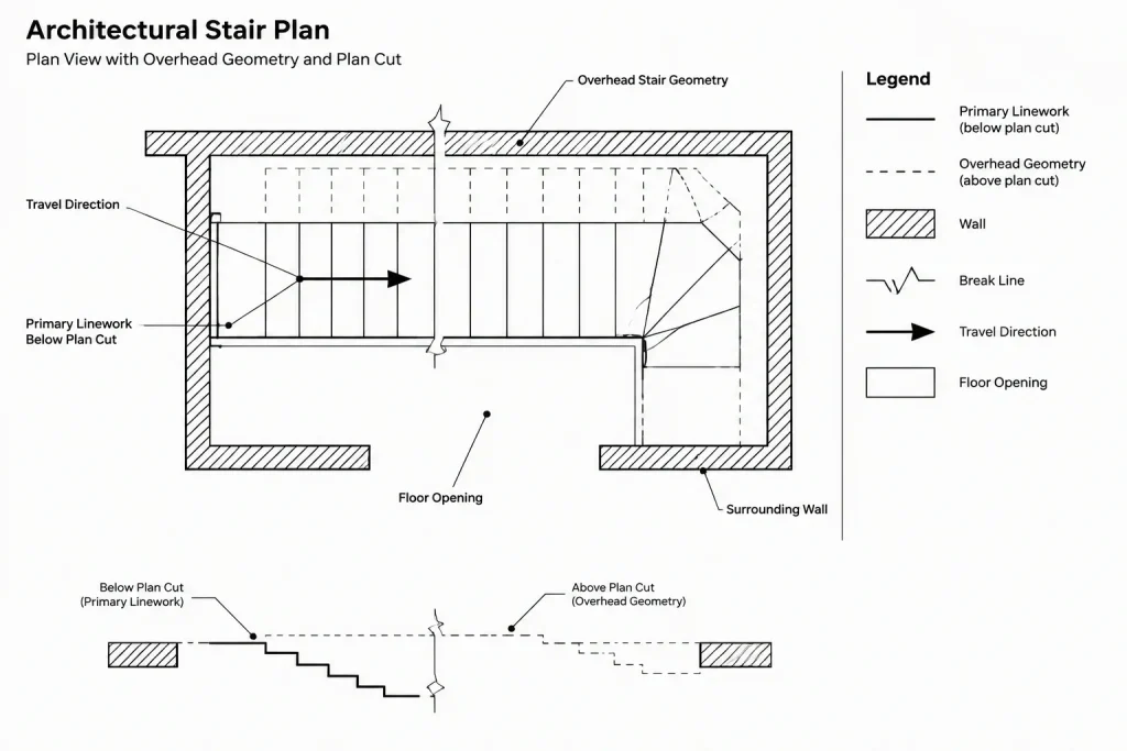 How to Draft and Coordinate Stair Plans and Sections in Architectural CAD architectural CAD illustration