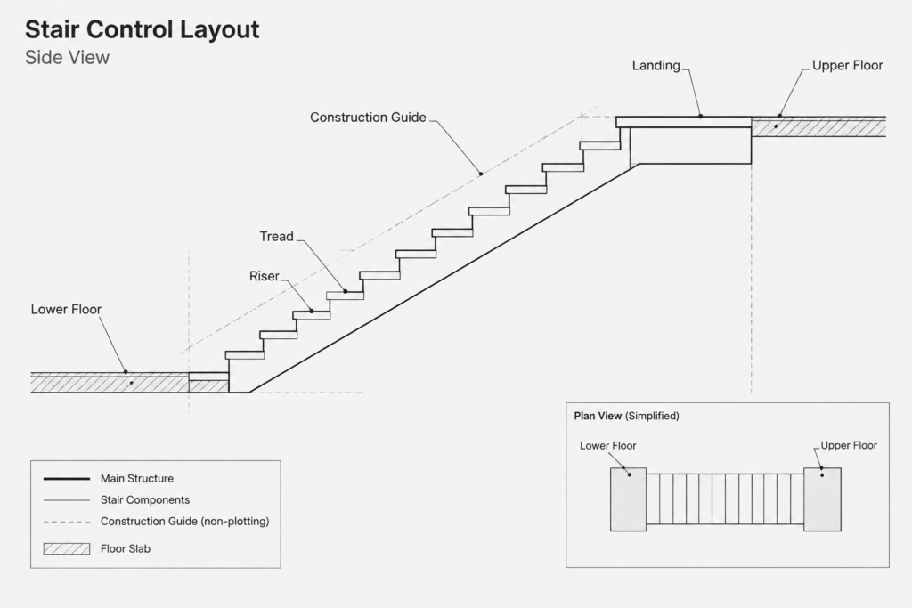 How to Draft and Coordinate Stairs in Architectural CAD Drawings architectural CAD illustration