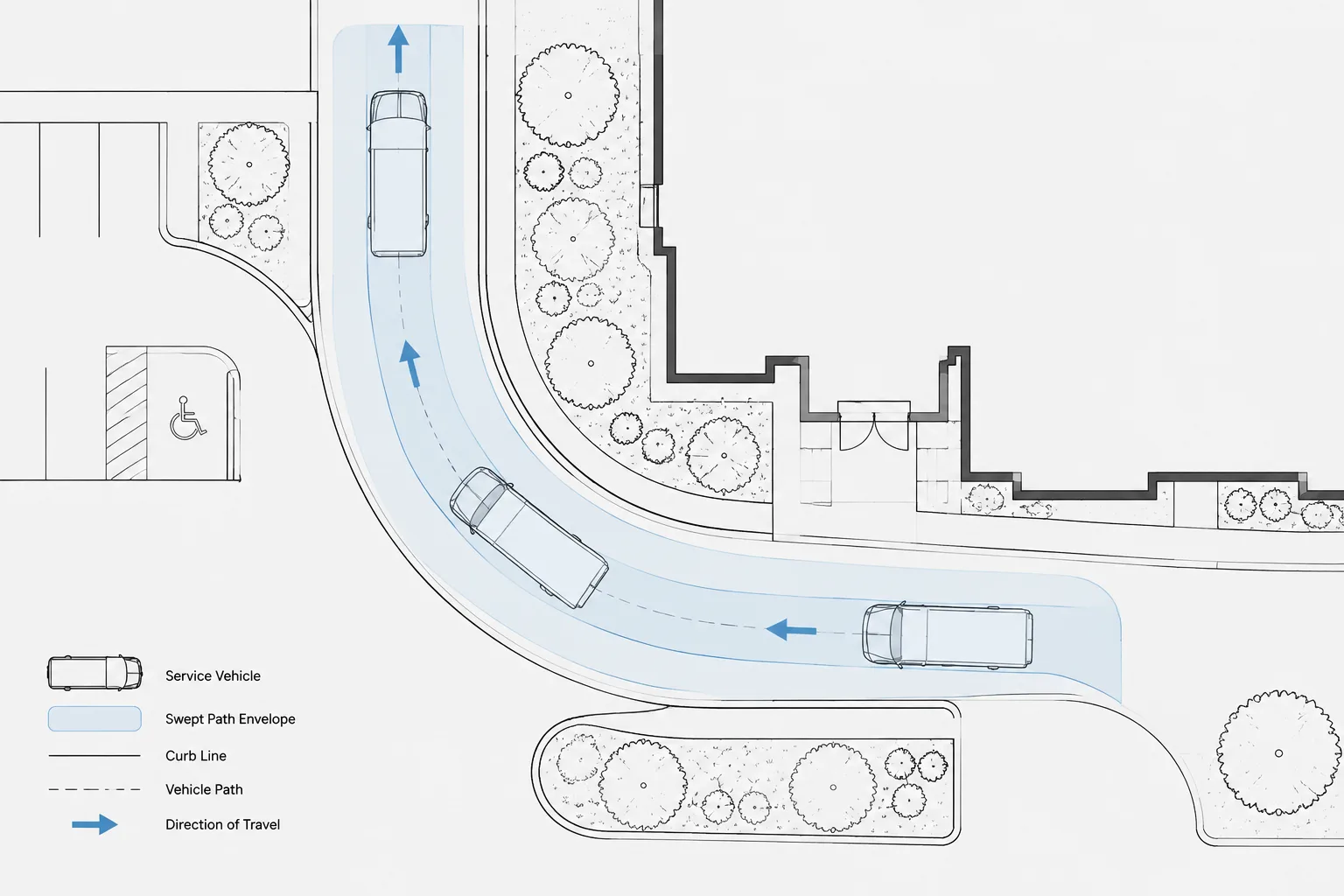 How to Draft and Coordinate Vehicle Turning Paths in Architectural CAD